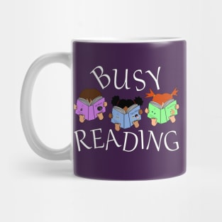 Busy Reading - cute reading girls - book nerds Mug